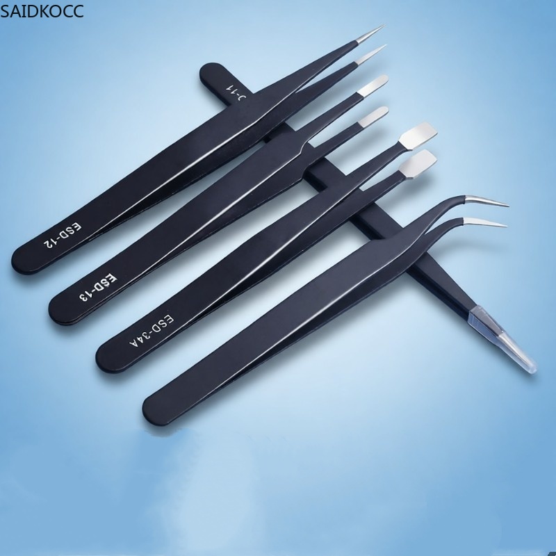 Diy Home Electronics Lab - SAIDKOCC Pinset Anti-statis Presisi ESD Baja