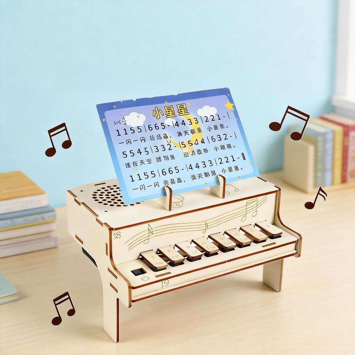 Diy Electronics Components Kit - Kit Perakitan Model Piano Elektronik Kayu