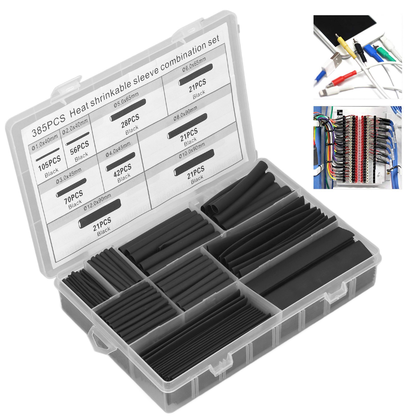 385Pcs Kit Selongsong Isolasi  - Heat Shrink Tubing ulasan dan harga